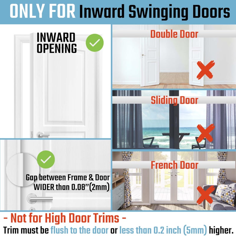 GreaTalent 2PACK Home Security Door Reinforcement Lock Childproof, Add High Security to Home Prevent Unauthorized Entry, Aluminum Construction Finish, Frame Lock, Silver - Image 5
